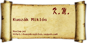 Kuszák Miklós névjegykártya