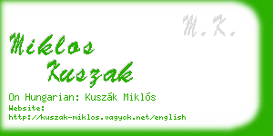 miklos kuszak business card